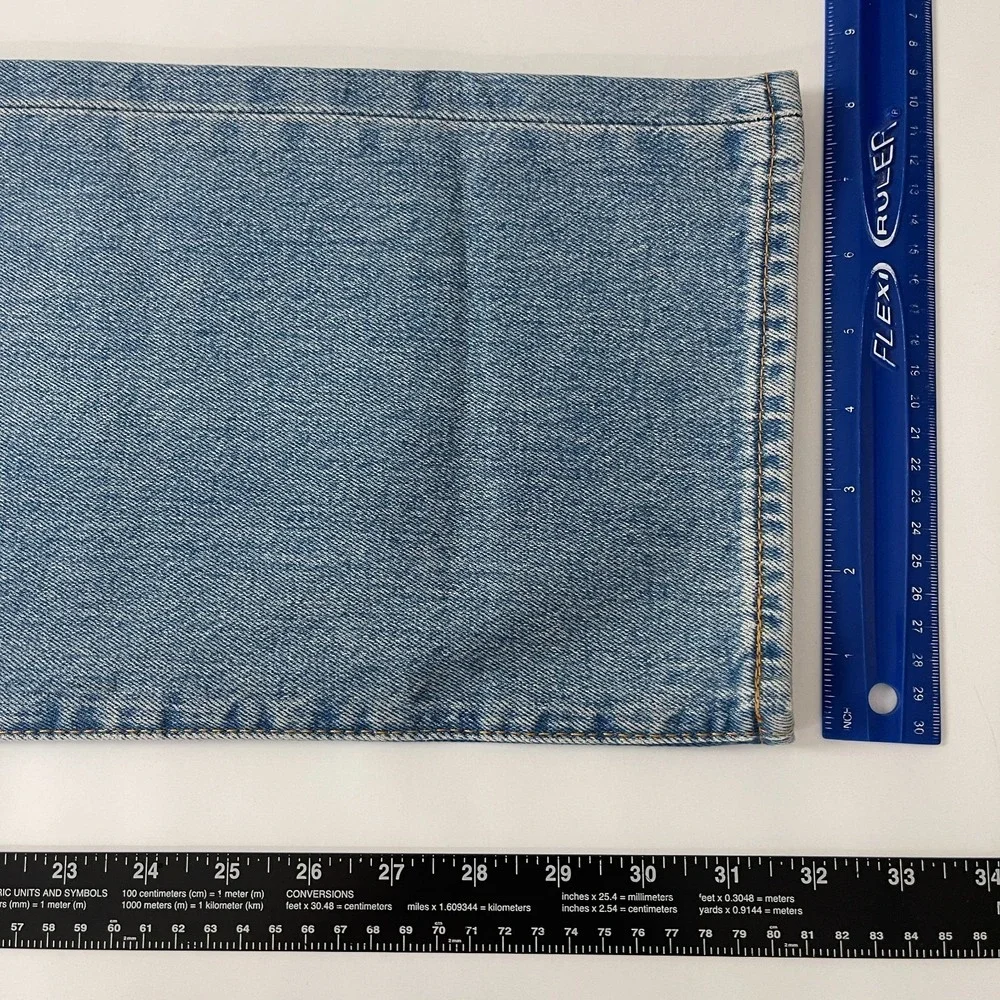 Levis 501 Jeans Mens 36x32 Blue Original Straight Button Fly Denim Grunge Cowboy
